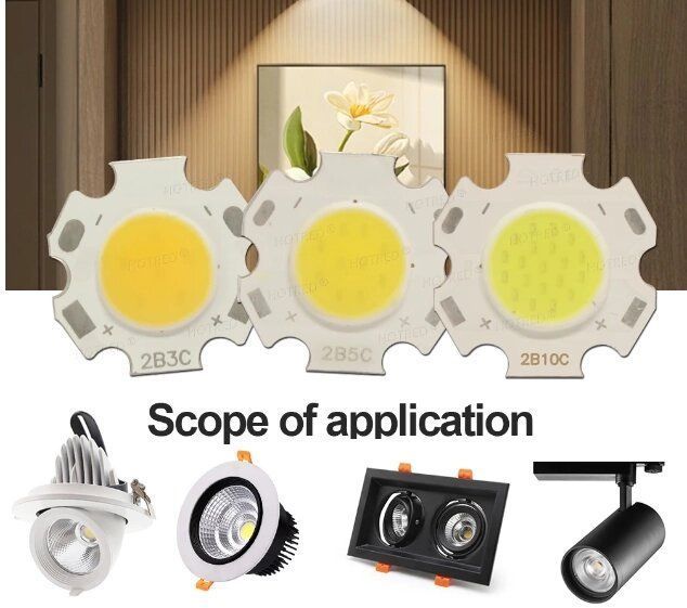 Надяскравий світлодіод COB на підкладці d=20мм led 3w 9-12v білий теплий 1634173861 фото