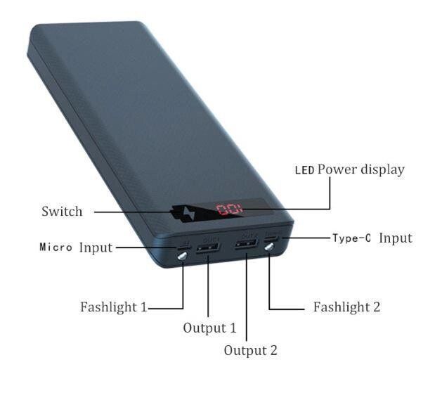 Корпус до повербанка DIY із контролером (Power Bank Case) на 10 акумуляторів типу 18650 1503450237 фото