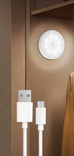 Акумуляторний Led світильник-нічник Body induction lamp з датчиком руху та освітленості, білий теплий з 1781453806 фото