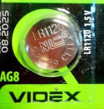 БАТАРЕЙКА ЧАСОВАЯ VIDEX AG8/LR1120 BLISTER CARD 1 ШТ (AG8/10B/1.5V) 1640156805 фото