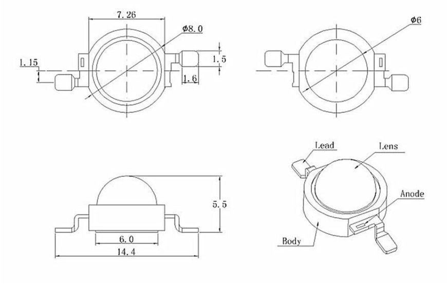 Сверхяркий светодиод на подложке led 3w 3.2-3.6v белый нейтральный 4500K 1781470676 фото