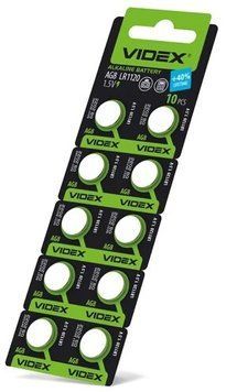 БАТАРЕЙКА ЧАСОВАЯ VIDEX AG8/LR1120 BLISTER CARD 10 ШТ (AG8/10B/1.5V) 1678175957 фото
