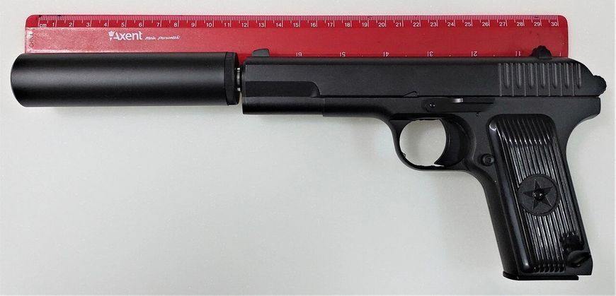 Страйкбольний спринговий пістолет Galaxy металевий з глушником G. 33A (TT) 1720894331 фото