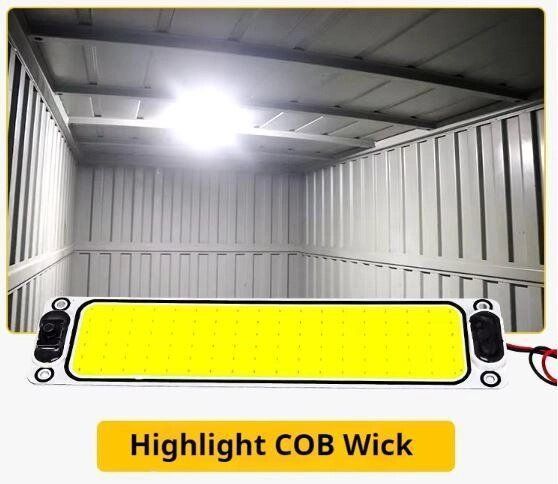 Яркая светодиодная COB панель с выключателем 245х60мм 10w 12-24V холодный белый 6000-6500K 1746823046 фото