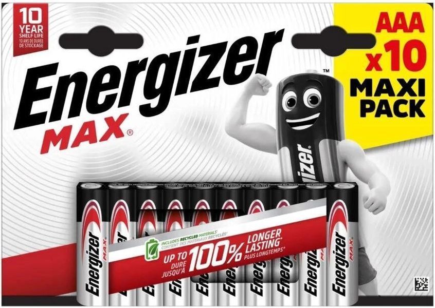 Батарейка Energizer MAX Alkaline AAA (10шт.) 1680350222 фото