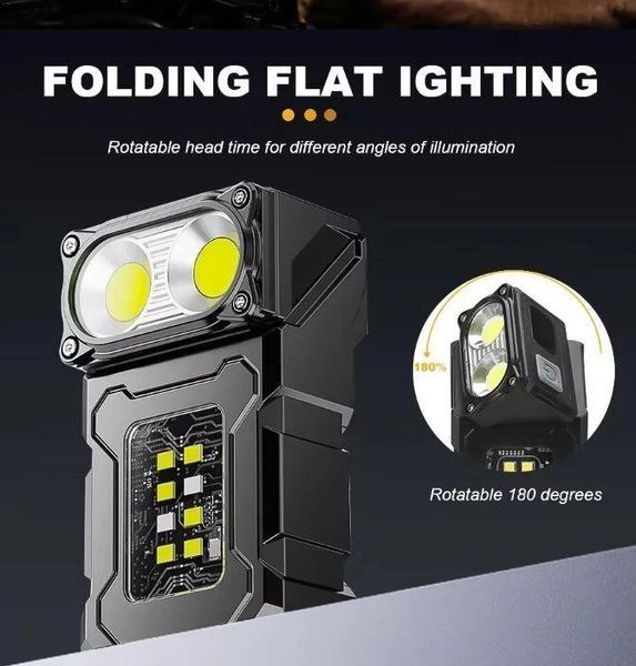 Универсальный мини‑фонарь UniLight DC08 COB+LED, аккумулятор 1200 mAh, магнит, клипса, IP45 1775714207 фото
