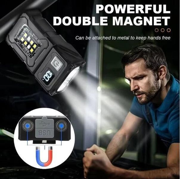 Универсальный мини‑фонарь UniLight DC08 COB+LED, аккумулятор 1200 mAh, магнит, клипса, IP45 1775714207 фото