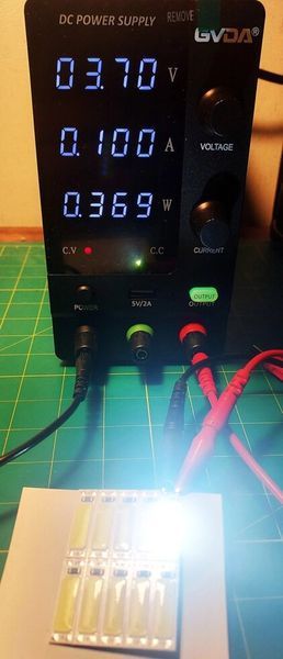 Яркая светодиодная мини панель COB 25х7мм 0,3-1w 3,7-5v теплый белый 3000K 1684184558 фото