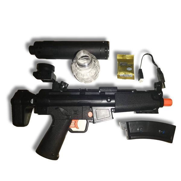 Детский аккумуляторный автомат MP5 MAX POWER пули орбиз (гелевые) с глушителем и посветкой 1775923097 фото