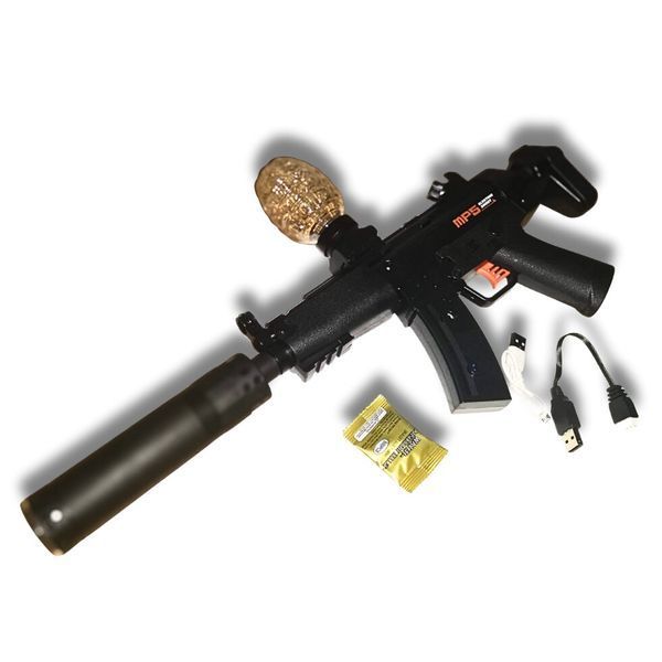 Детский аккумуляторный автомат MP5 MAX POWER пули орбиз (гелевые) с глушителем и посветкой 1775923097 фото